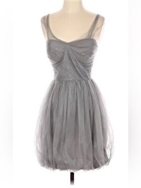 Adorable Robert Rodriguez Gray Tulle Cocktail Dress